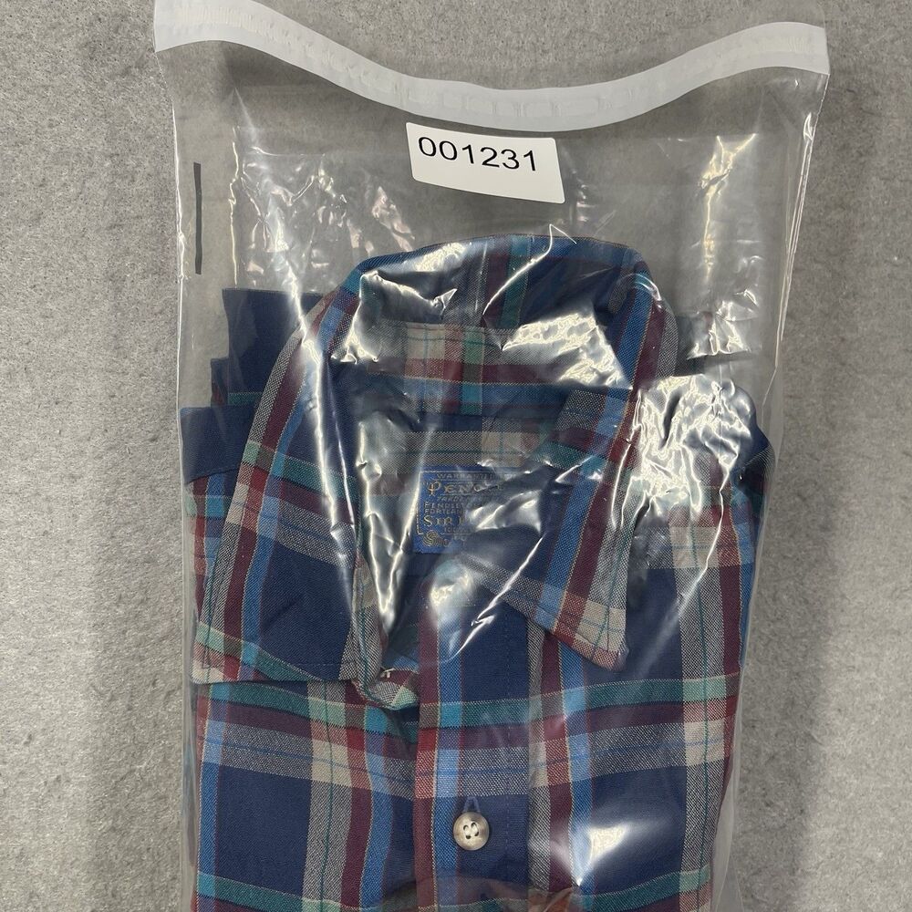 VTG Pendleton Flannel Shirt Men Medium Blue Wool Plaid Sir Pendleton Made in USA - Picture 6 of 6